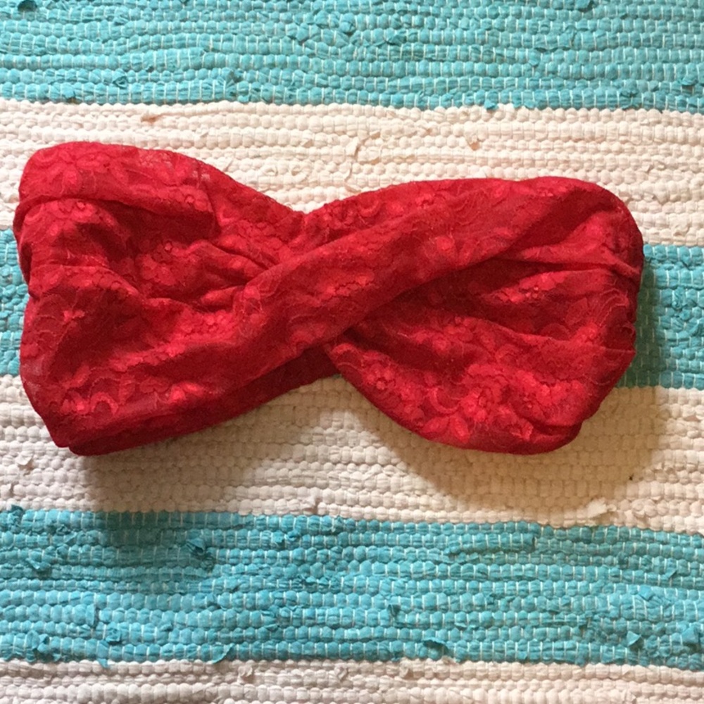 Sexy red lace bandeau. Barely worn!